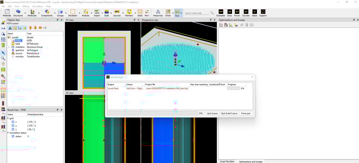 What does this error mean when I run the FDTD simulator?